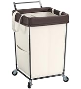 Mefirt 160L Laundry Hamper with Wheels and Handle, 2 Section Large Rolling Laundry Basket Bag wit...