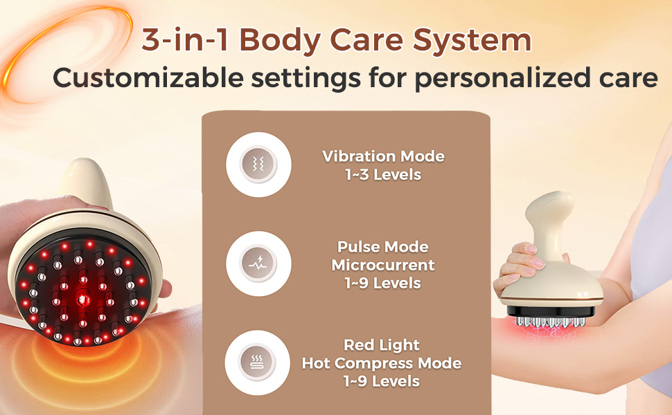 Handheld Massager with Heat, Portable and Easy-to-Use for Legs, Arms, and Belly