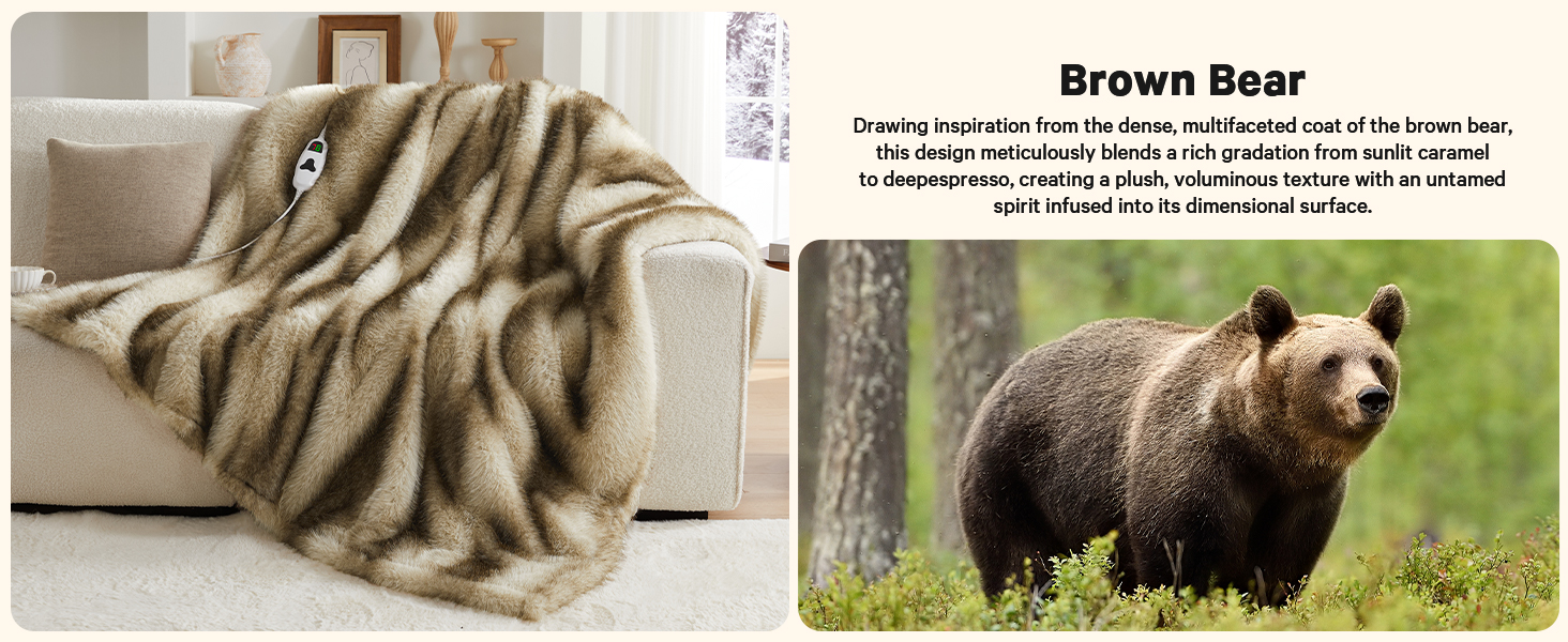 heated blanket heating electric blanket faux fur throw Christmas house warming gifts new home decor