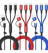 Ankndo Multi Charging Cable [3Pack 4FT] 6 in 1 Multi USB Charger Cable 3A Multiple Charger Cable ...