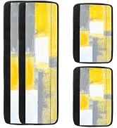 MCALK 4 Pc Yellow Kitchen Handle Covers Set, Yellow Refrigerator &amp; Grey Microwave Handle Covers, ...