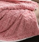 Pink Heated Blanket Electric Throw 50''X60'' - Thick Electric Blanket Throw with 5 Fast Heating L...
