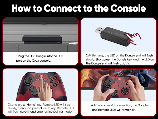 the way to connect controller on console