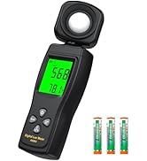 Digital Illuminance Light Meter, 0~200,000 Lux Range with 180º Rotating Sensor Light Meter Foot C...