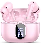 Wireless Earbuds, Bluetooth 5.4 Headphones Bass Stereo, Ear Buds with Noise Cancelling Mic, LED D...