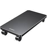 Metal Computer Tower Stand, ORICO Mobile CPU Holder, 4 Caster Wheels Computer Tower Stand Carts o...