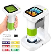 Digital Microscope for Kids, 2-in-1 Handheld &amp; Desktop STEM Toy | 2.4" HD 1000X Screen, Portable ...