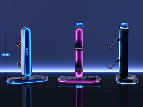 RGB Headphone Stand with Wireless Charging