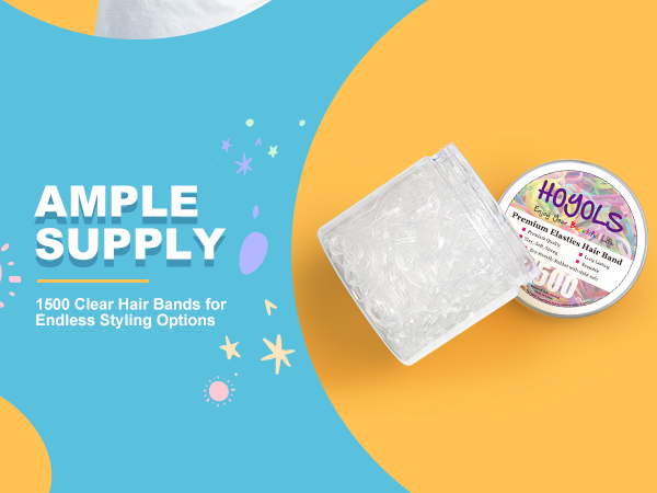 Clear Elastic Hair Rubber Bands, 1500pcs Mini Small Clear Ponytail Elastics Holders for Blond Kids