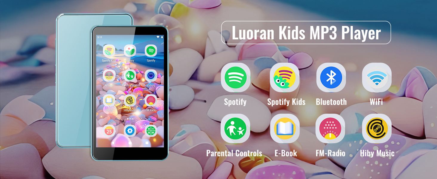 MP3 player with spotify kids and parental controls