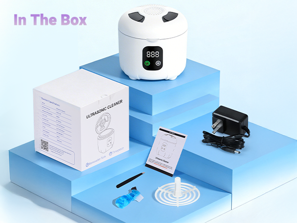 Denture Cleaner Machine with 4 Modes for Mouth Guards, Jewelry, Rings, etc (White)