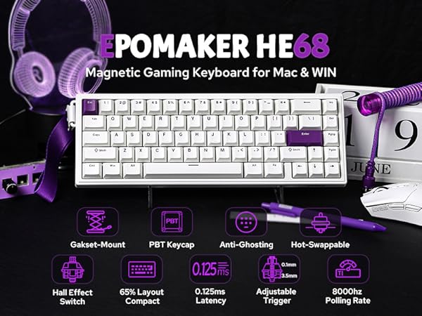 HE68 Wired Magnetic Gaming Keyboard