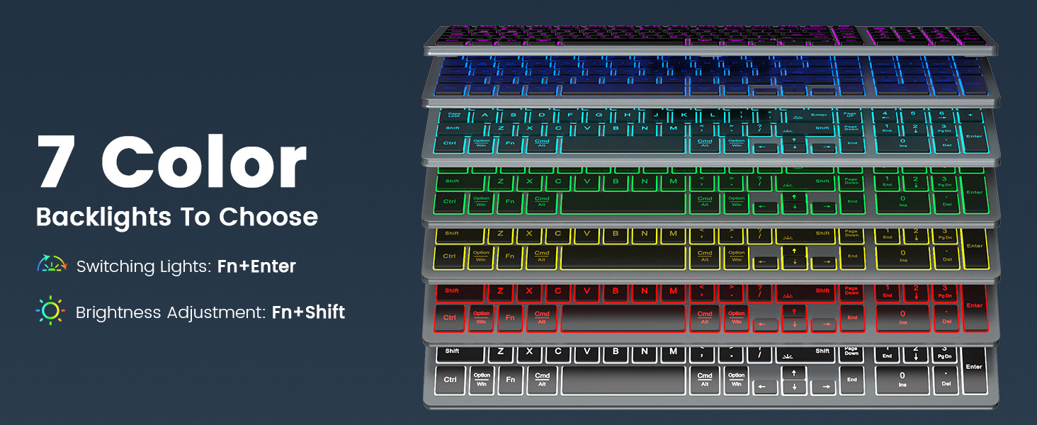 7 color backlight keyboard