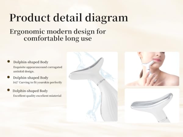 White dolphin-shaped facial massager with ergonomic anti-slip design