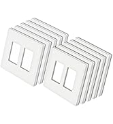 BESTTEN [10 Pack] 2-Gang Mid Size Screwless Wall Plate, USWP4 White Series, H4.88” x W4.93