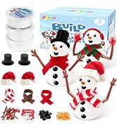 JOYIN Christmas Build Your Snowman Craft Kit, 3 Pack DIY Snowman Christmas Craft Kit for Christma...