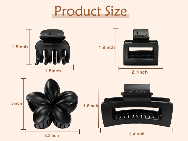 hair clips size
