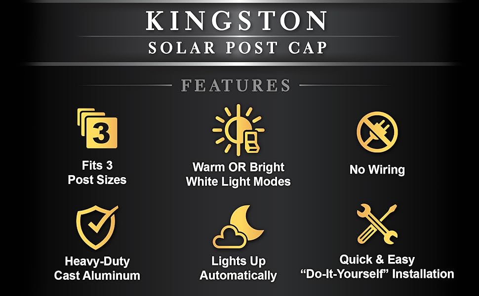 Kingston Solar Post Cap Features