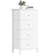 BOLUO Small White Dresser for Bedroom 4 Drawer Dressers &amp; Chests of Drawers Kids Dresser Organize...