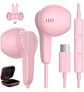 USB C Headphones for Samsung S24 Ultra A35 S23 Fe S22+, Type C Earphones with Mic HiFi Stereo Vol...