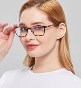 ANRRI Blue Light Blocking Glasses Anti Eyestrain UV Filter Computer Game Square Nerd Eyeglasses L...
