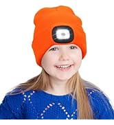 CENSGO Beanie with Light for Kids, LED Flashlight Knitted Cap Warm Hat with Light, Christmas Stoc...