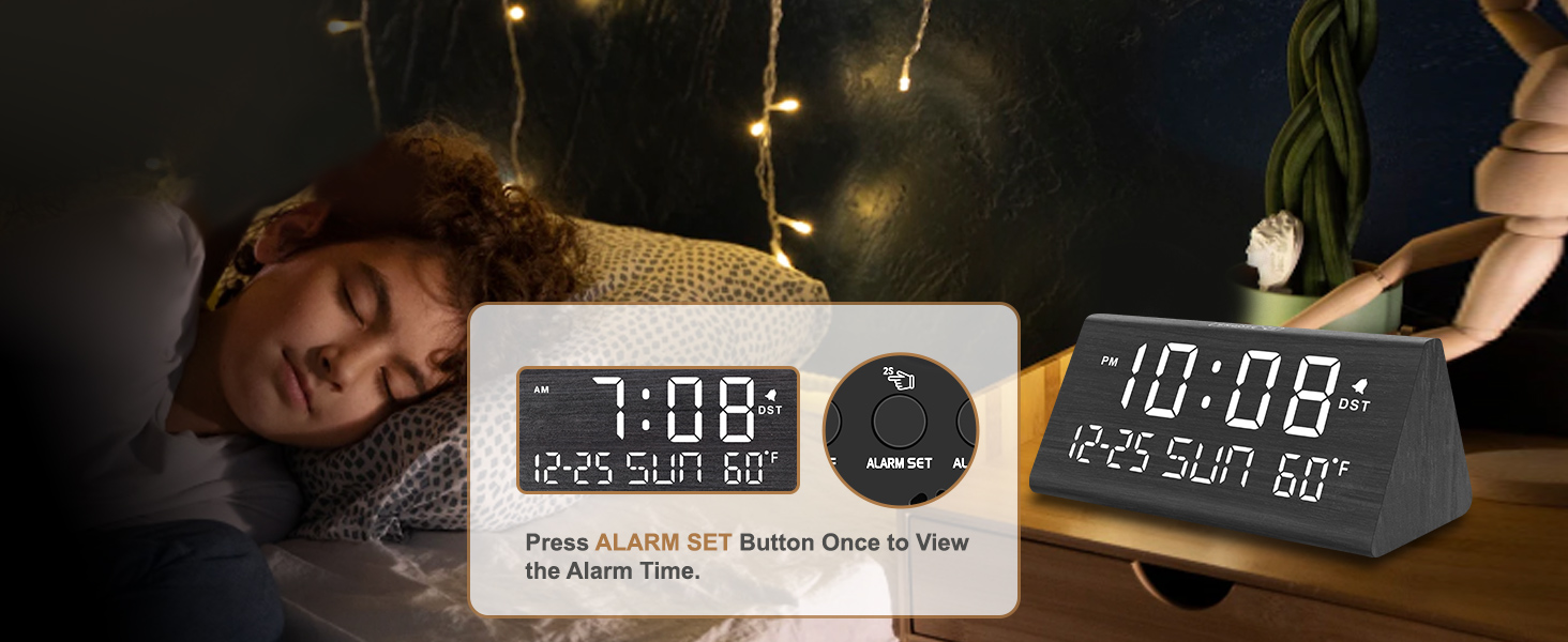wooden alarm clock