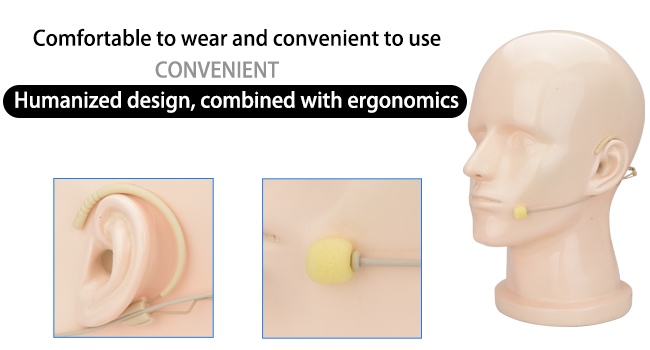Beige Ear Hanging Microphone