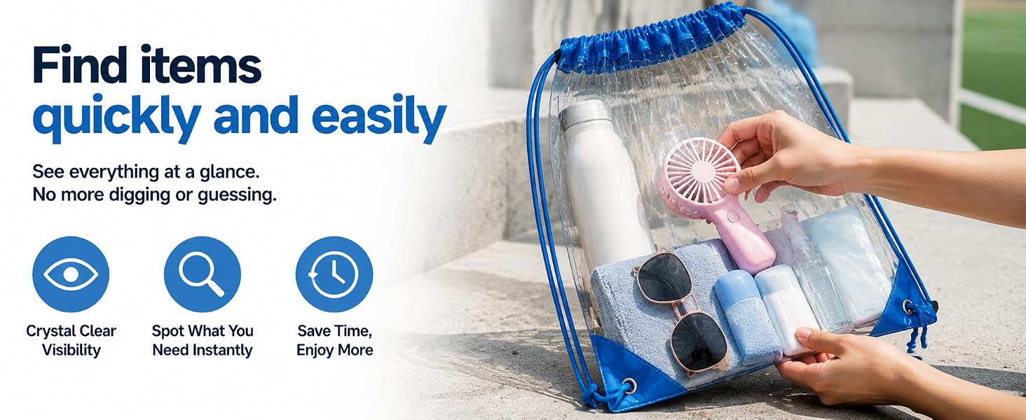 Clear Drawstring Bags