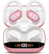 Qecnato Wireless Earbuds Bluetooth 5.4 Headphones 75H Stereo Deep Bass Sports Over Ear Buds with ...