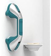 AquaChase 12 inch Suction Shower Grab Bar with Indicators, Tool-Free Installation, Steady Handle ...