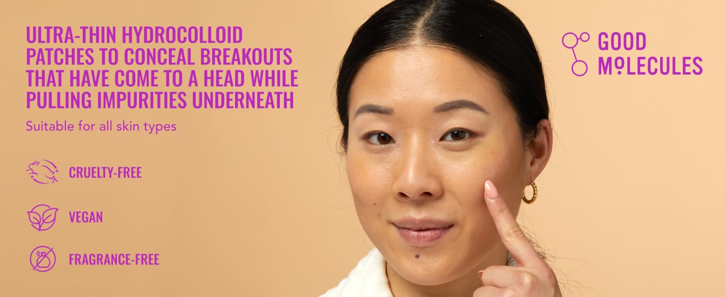Ultra-thin hydrocolloid patches to conceal breakouts while pulling impurities