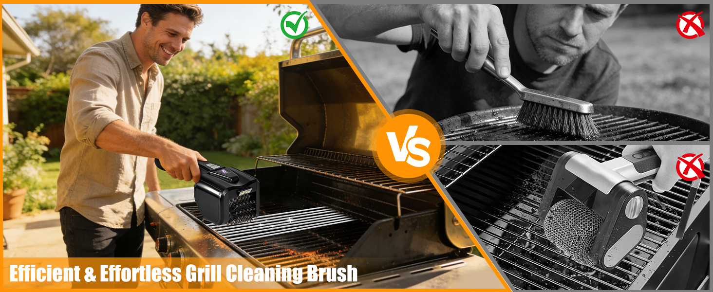 efficent and effortless grill brush