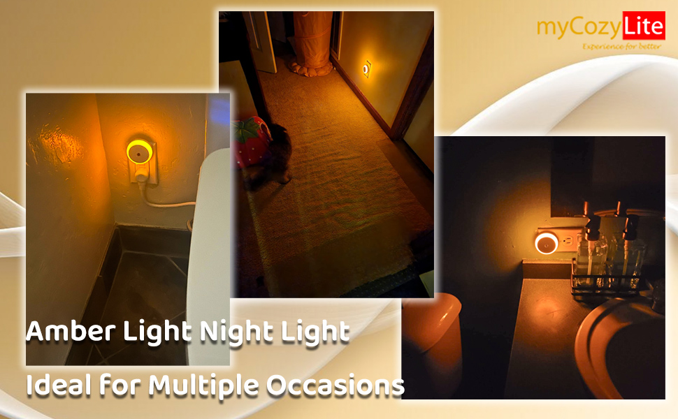 warm amber hue plug in compact size dusk to dawn night light