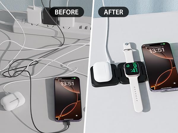ku xiu 3 in 1 apple watch charger stand say goobye to mass desktop