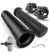 NewBEP 2PCS Olympic Adapter Sleeve 7.8" with Olympic Barbell Clamps 2", Converts 1" Standard Weig...