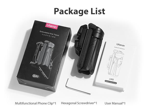 ULANZI JJ02 Selfie Stick Tripod, Extendable Grip Phone Tripod with Detachable Remote