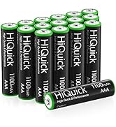 HiQuick 16 Counts Rechargeable Batteries AAA 1100mAh High Capacity Performance 1.2V, Per-Charged ...
