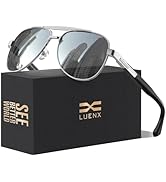 LUENX Aviator Sunglasses for Men Polarized Trendy Shades Driving UV 400 Protection