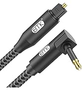 EMK 90 Degree Mini Toslink Cable Right Angle 3.5mm Mini Toslink Optical Cable Digital Audio Cable...