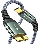 AINOPE 10Gbps Micro B to USB C Hard Drive Cable 3.3FT/1m, [Nylon Braided] USB C to Micro B Cord, ...