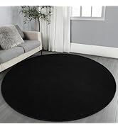 Gifeas Ultra Soft Round Area Rugs for Living Room Bedroom, 4x4 Feet Black Thickened Memory Foam M...