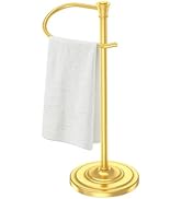 Brass Gold Bath Hand Towel Holder Stand,Stainless Steel 16 Inch Free Standing Towel Rack,Heavy We...