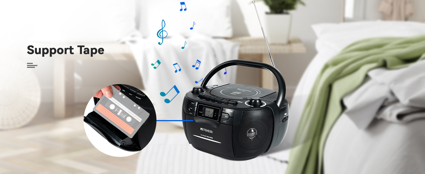 cassette tape and cd player combo