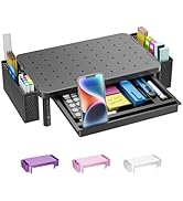 WALI Computer Monitor Stand with Storage, Desk Organizer with Drawer and Pen Holder, Desk Monitor...