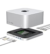 GEWOKLIY USB C Docking Station Dual Monitor for Mac Mini, USB C hub with 2.5-inch SATA HDD, NVMe ...