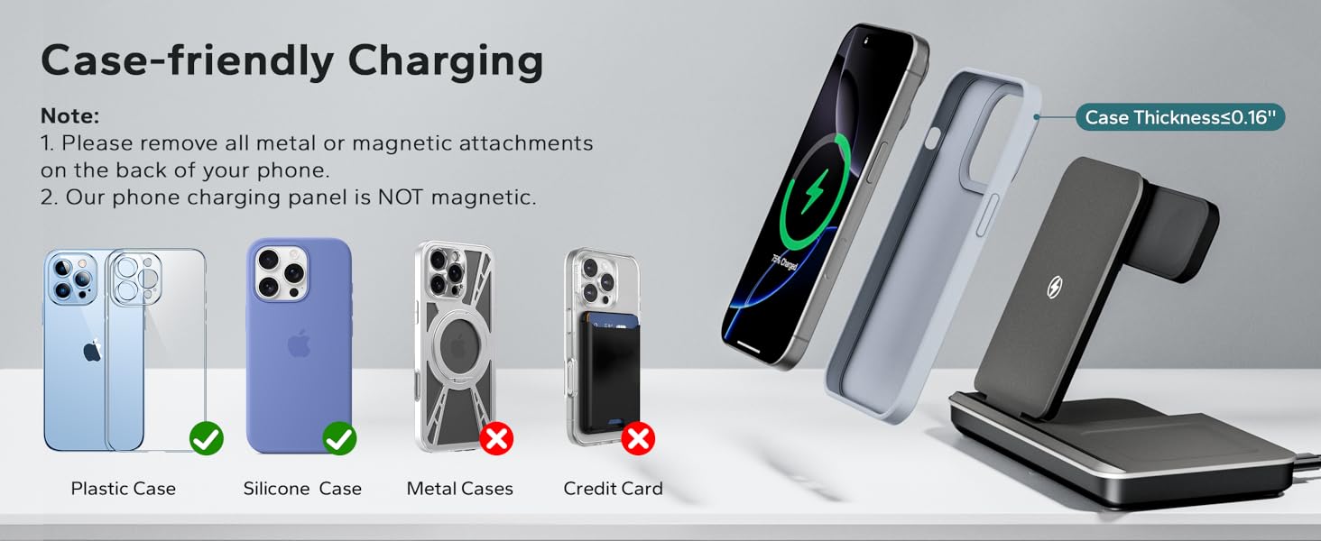 iphone apple watch charging station 3 in 1 stand