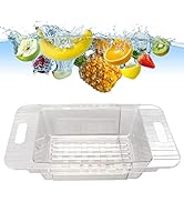 Kitchen Sink Fruit Vegetable Strainer,Over the Sink Colander Strainer Basket,Extendable Modern Mi...