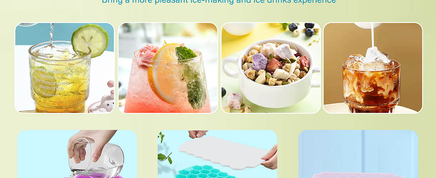 2 Pack Ice Cube Tray with Lid