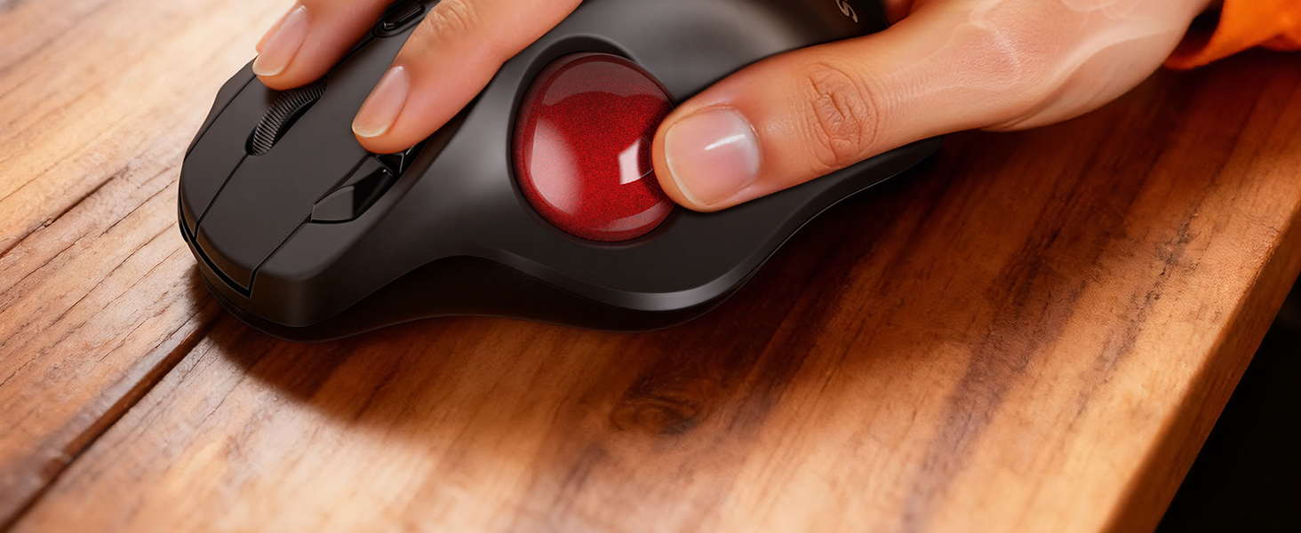 Wireless Trackball Mouse with 5-Level DPI, Ergonomic Mouse